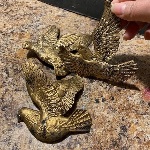 3 Pieces Lot of Metal Seagulls Ornaments - Picture 3 of 4